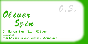 oliver szin business card