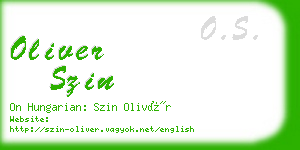 oliver szin business card